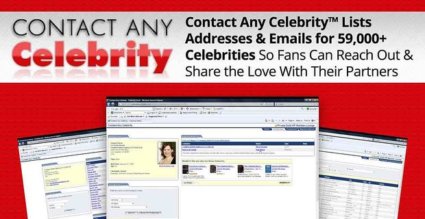 59.000’den Fazla Ünlünün Adreslerini ve E-postalarını Listeleyin Tüm Ünlülerle İletişim Kurun Böylece Hayranlar Ulaşabilir ve Aşklarını Ortaklarıyla Paylaşabilir